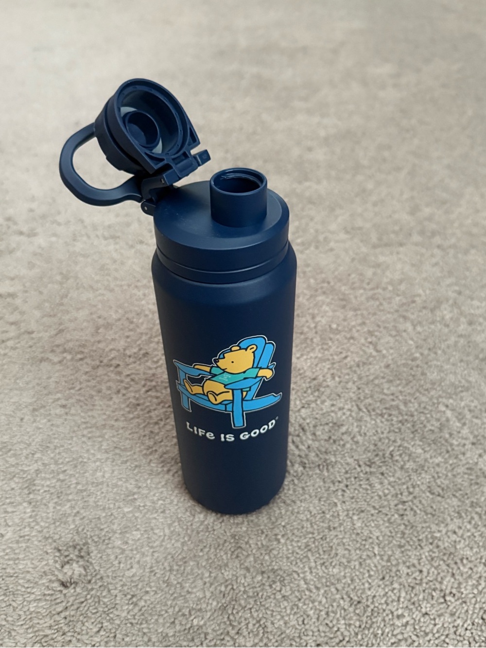 Life Is Good Navy Bottle with Winnie Pooh Graphic - Picture 2 of 4